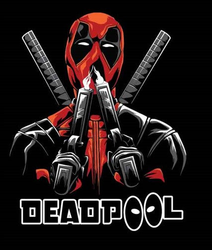 Vectorized Digital Download PNG File or PPG (Purchase to Print on Garment) [DTF Print] Choose Your Size - Marvel Universe Inspired "Deadpool" Non-Gore Blowing Out Smoke Image - Youth, Adult & Plus Size T-shirt / Sweatshirt Printable Design